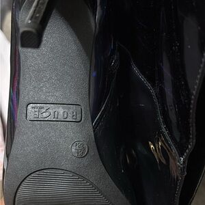 Thigh High Rouge Helium Glossy Black Heeled Boots